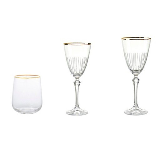 Bicchieri linea Prestige filo oro
